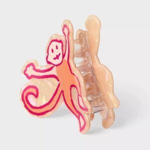 Roller Rabbit x Target Monkey Claw Hair Clip Orange Acrylic NEW Cute
